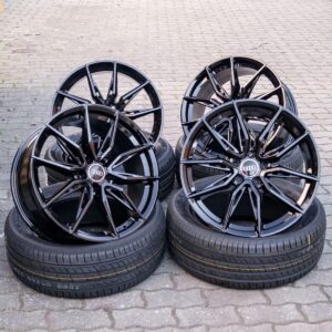 19x8.5 GLOSS BLACK WHEELS FOR AUDI A4 A5 S4 S5 A6 A7 Q3 Q5 19" 5X112 RIMS SET