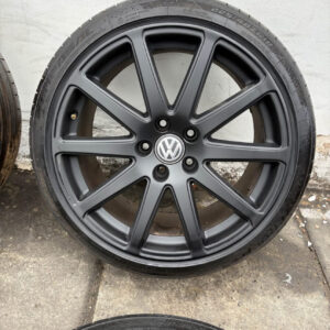 18" Genuine Audi TTS Speedline alloys Vw badged can come Audi badged All alloys freshly refurbished satin black no curbs or marks No cracks buckles or welds 18x9J. ET 52 nice and wide TYRES - 225/40/18 2x dynamo Brand new