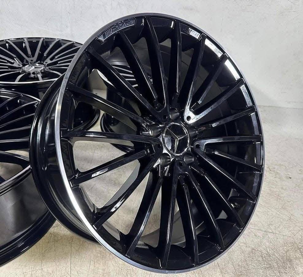 MERCEDES AMG 63 V4 STYLE ALLOY WHEELS - 5 x 112- GLOSS BLACK... - Image 3