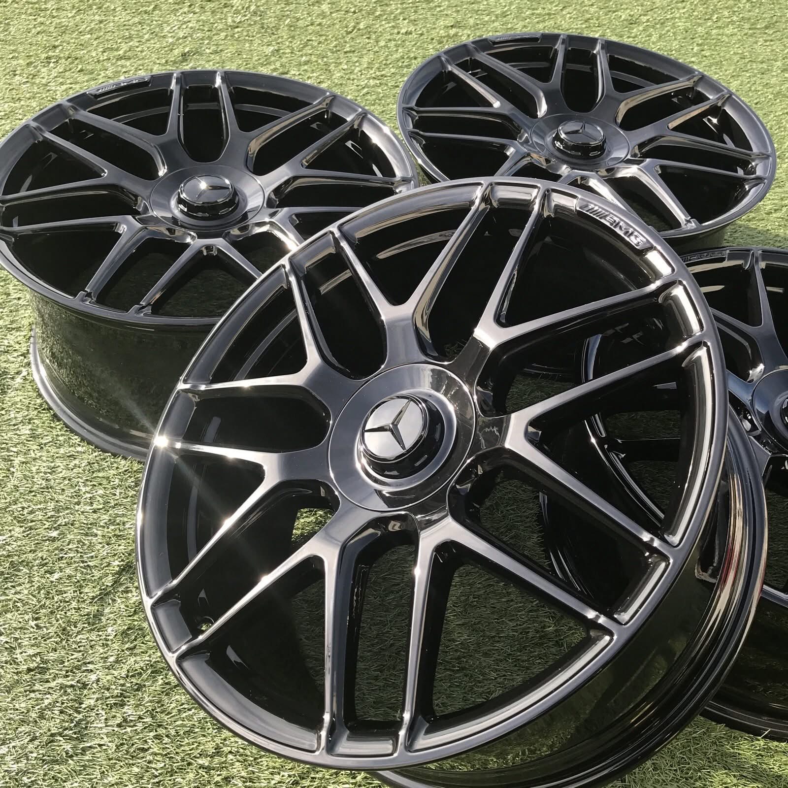 19"x8.5 Black C63 AMG Rims Wheel Mercedes Benz S550 GLE350 C300 CLA250 E350 GLC - Image 2