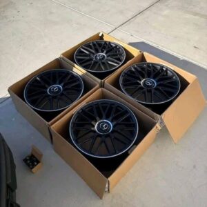 MERCEDES AMG 63 V4 STYLE ALLOY WHEELS - 5 x 112- GLOSS BLACK...